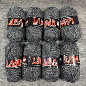 White Buffalo LAMA Yarn 8 Skeins 1.4 oz Each Gray Wool Acrylic Blend Canada Made